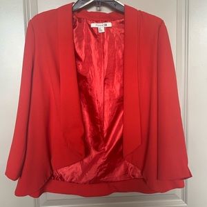 Red open blazer